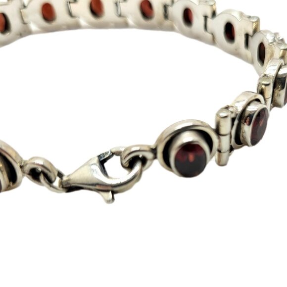 Nicky Butler Garnet Gemstone Bracelet Vintage .925 Sterling Silver - Picture 5 of 12